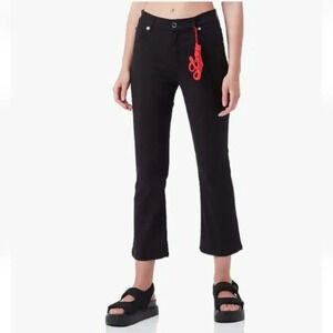 Love Moschino Mid Flared Black Cropped Jeans